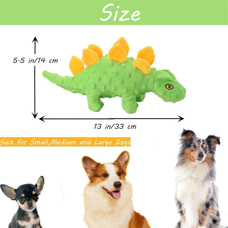Pet Dog Squeaky Plush Dinosaur Toys Interactive