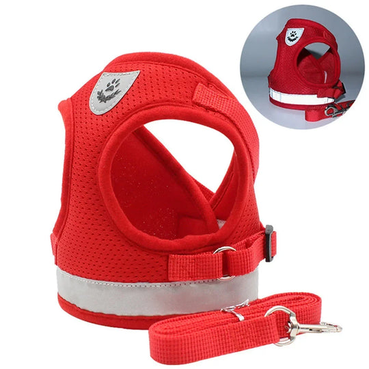 Cat Harness Lead Leash Set Adjustable Reflective Escape Proof Pet
