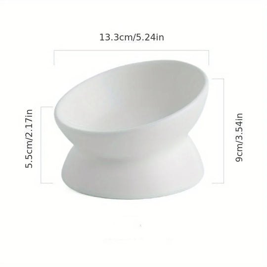 Ceramic Raised Cat Bowl Set - Stress-Free Elevated Pet Feeding Tray