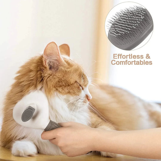 Pet Dog Brush; Cat Brush; One-Button Pet Hair Removal Brush