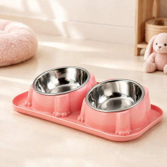 1-Piece Ant-Resistant Pet Bowl Anti-Overspill Non-Slip Feeding Water Bowl Suitable for Cats And Dogs Food And Drinking Tray