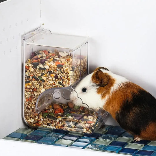 Pet Hamster Rabbit Squirrel Food Dispenser Feeder Plastic
