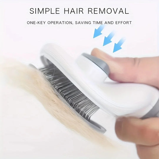 Cat & Dog Dehairing Brush with One-Touch Mechanism