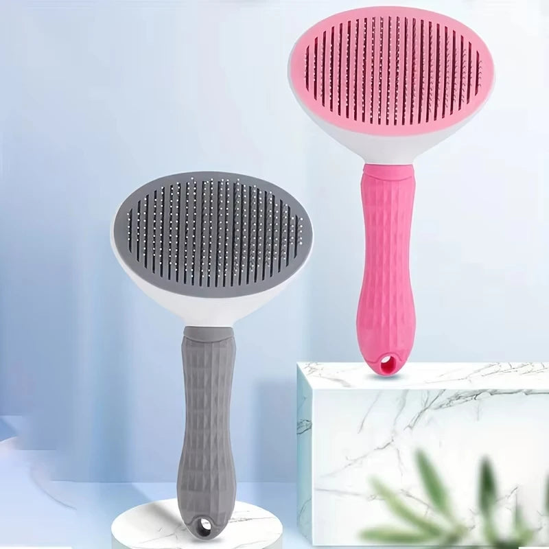 Pet Dog Brush; Cat Brush; One-Button Pet Hair Removal Brush