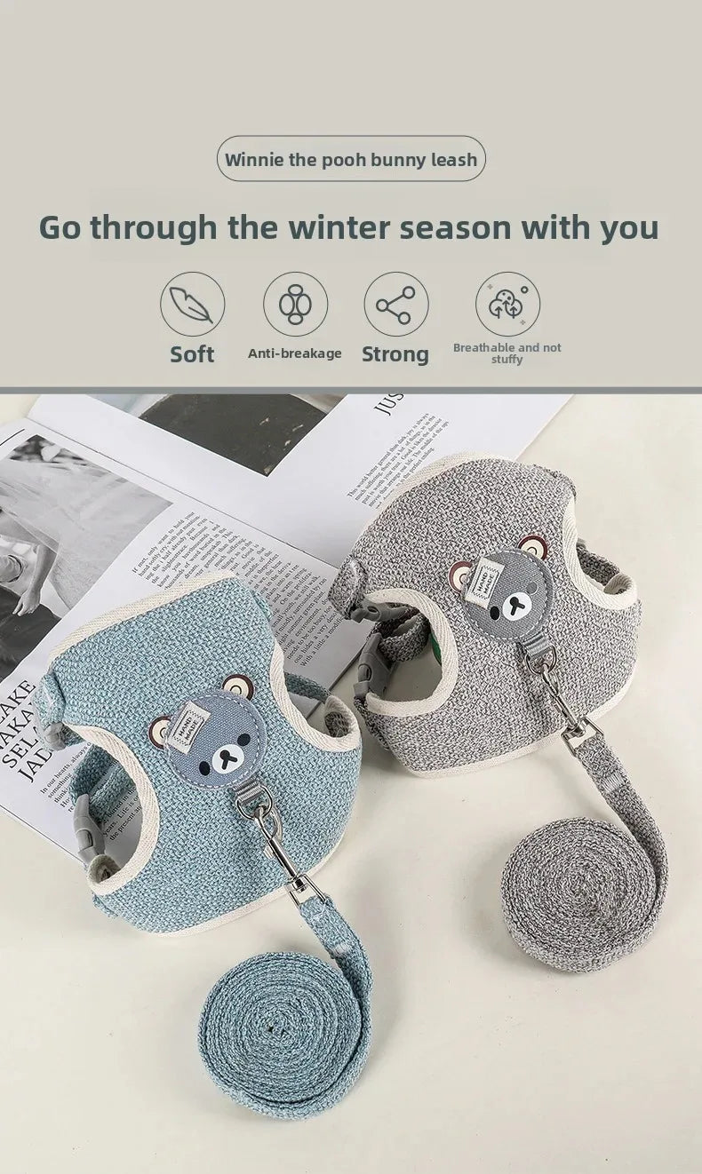 Cat Dog Harness with Lead Leash Adjustable Vest Mesh Breathable Adjustable Chest Harness Outdoor Walking Cat Pet Supplies