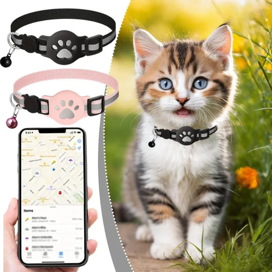 Pet Tracking GPS  Night Reflective Adjustable Collar Phone APP Lightweight Cat Tracker