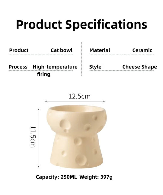 Pet Ceramic Bowl - Nordic High-Legged Ceramic Cat Food Bowl - Snack Tray - Specifically Designed for Kittens and Puppies