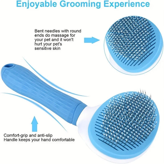Cat & Dog Dehairing Brush with One-Touch Mechanism
