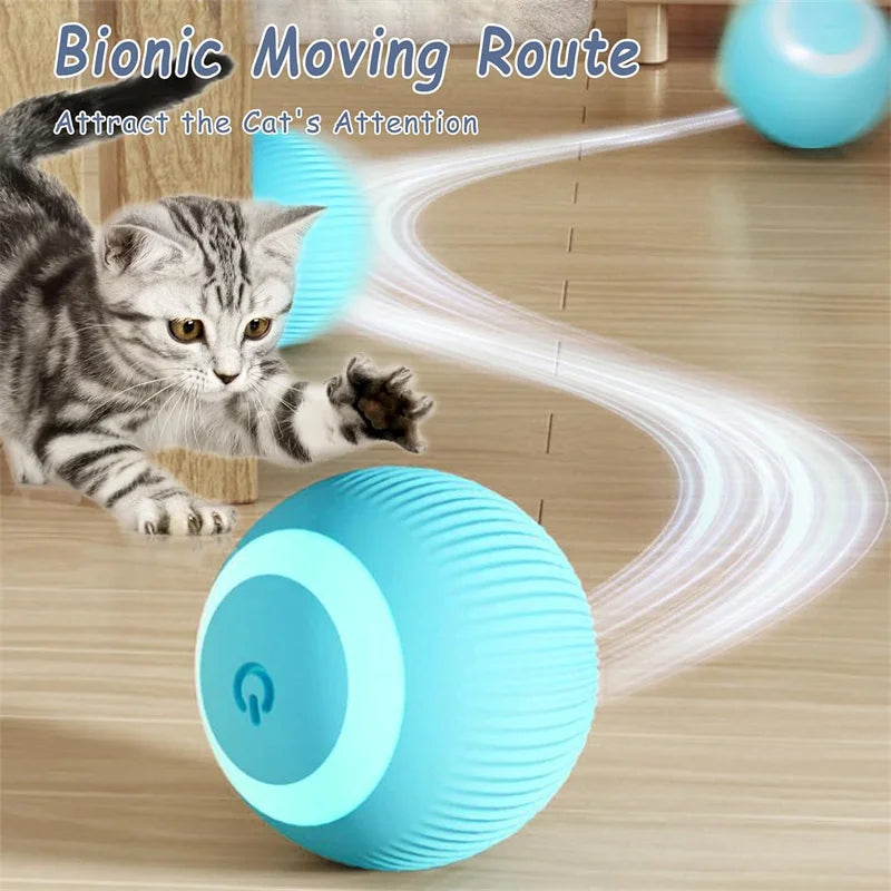 Electronic Interactive Pet Toy Moving Ball USB Automatic Moving Bouncing for Puppy
