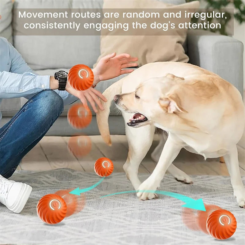 Electronic Interactive Pet Toy Moving Ball USB Automatic Moving Bouncing for Puppy