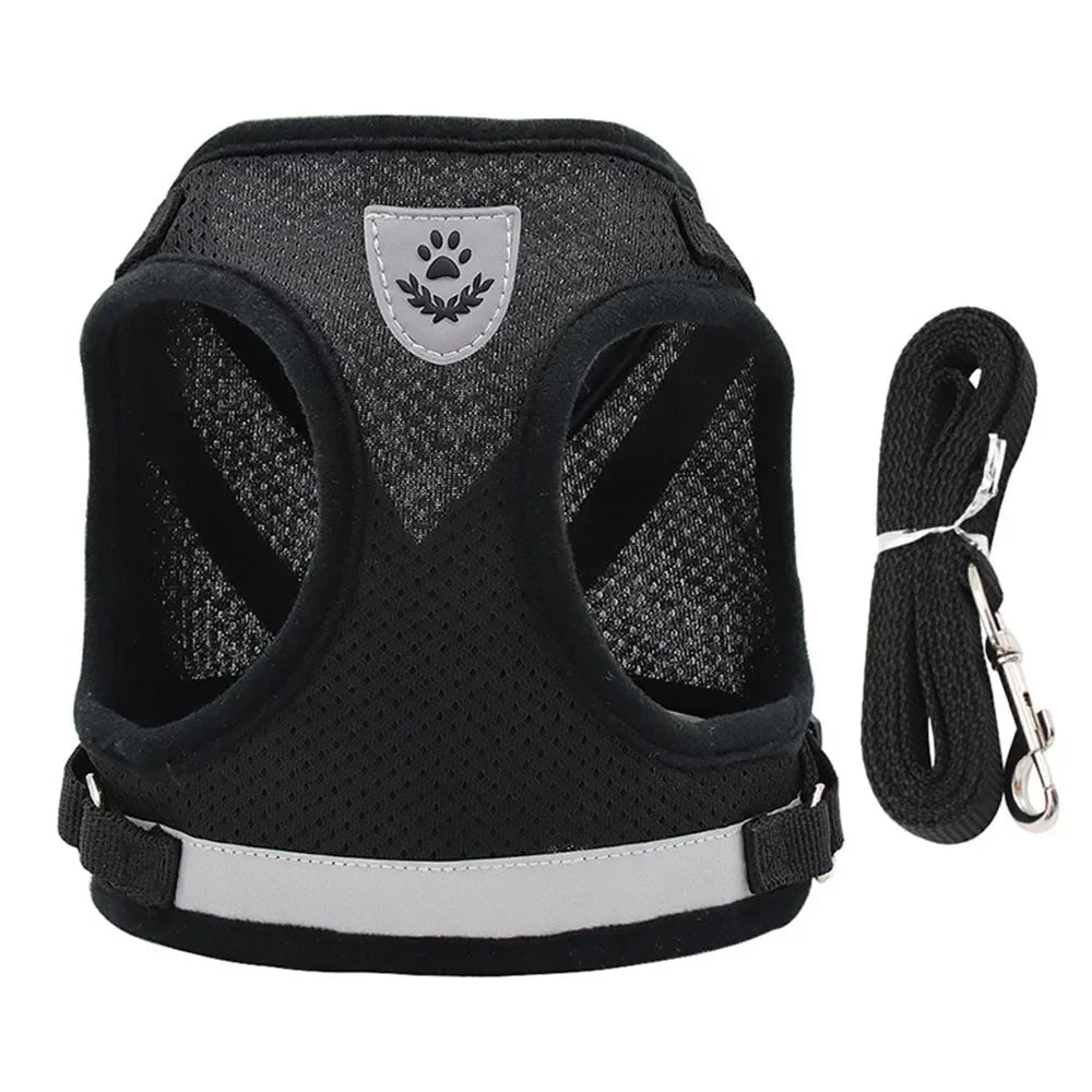 Cat Harness Lead Leash Set Adjustable Reflective Escape Proof Pet