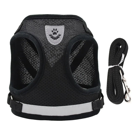 Cat Harness Lead Leash Set Adjustable Reflective Escape Proof Pet